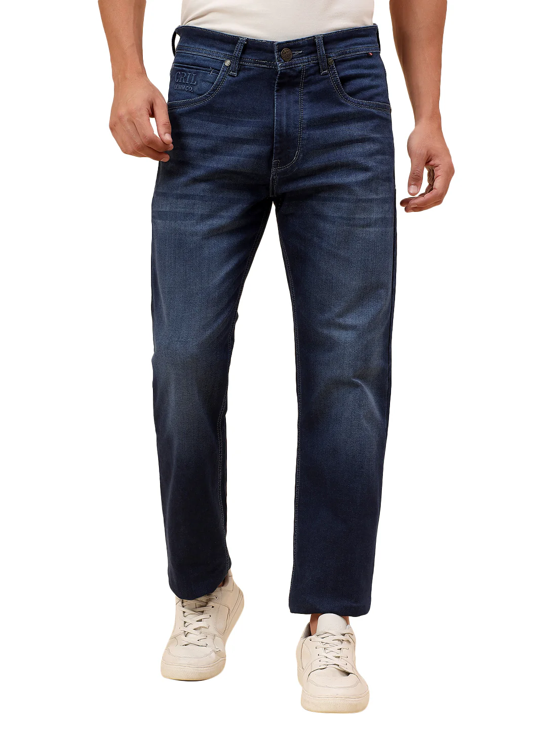 Denim Jeans for Men l Breathable & Soft with Color Fastness Straight Fit Cotton Blend Fabric Solid Pattern Button Closure - Image 9