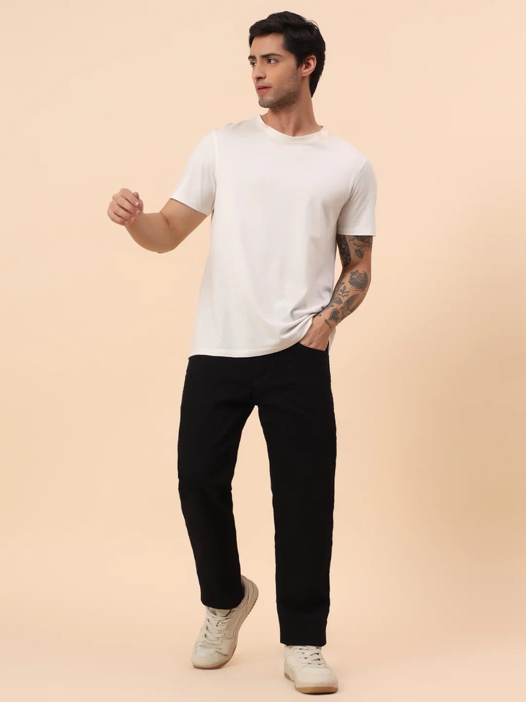 Denim Jeans for Men l Breathable & Soft with Color Fastness Straight Fit Cotton Blend Fabric Solid Pattern Button Closure - Image 5