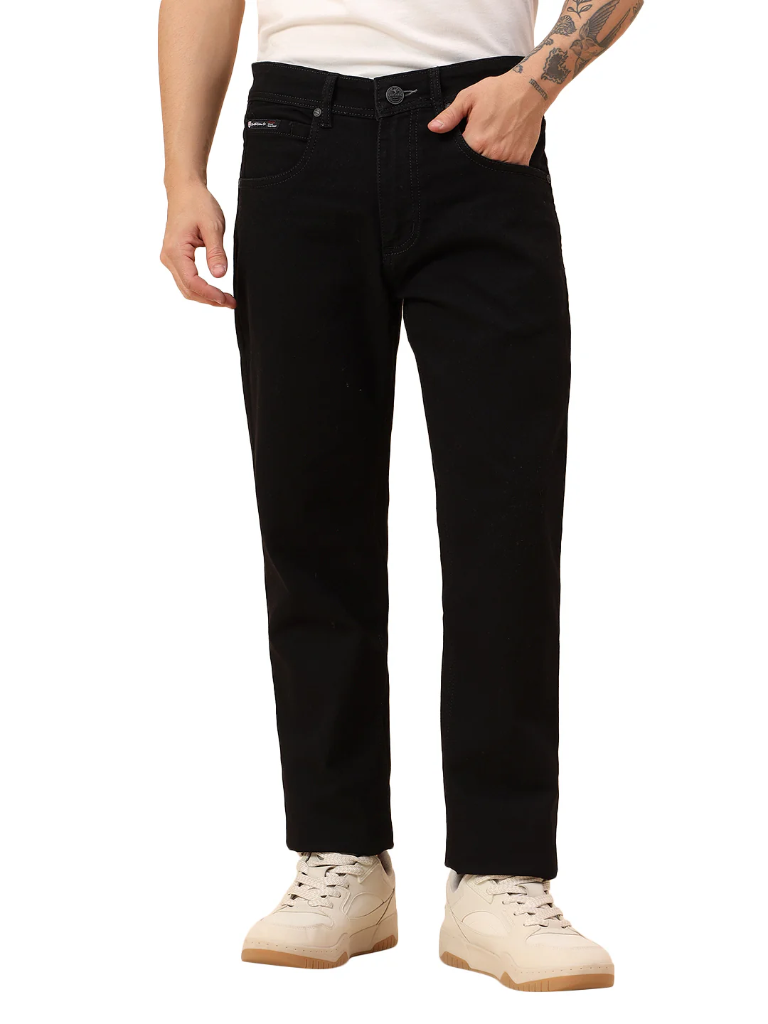 Denim Jeans for Men l Breathable & Soft with Color Fastness Straight Fit Cotton Blend Fabric Solid Pattern Button Closure - Image 7