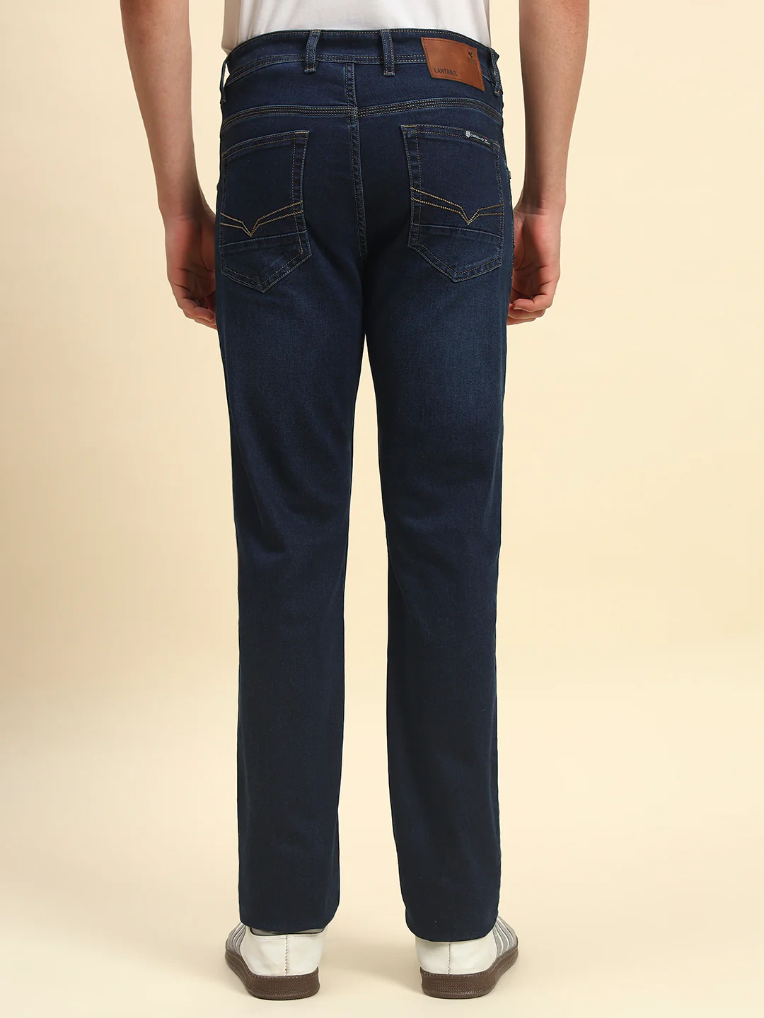 Denim Jeans for Men | Breathable & Soft with Color Fastness Straight Fit Poly Cotton Fabric Solid Pattern Button Closure - Image 6