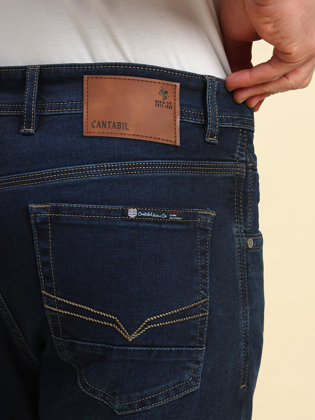 Denim Jeans for Men | Breathable & Soft with Color Fastness Straight Fit Poly Cotton Fabric Solid Pattern Button Closure - Image 7