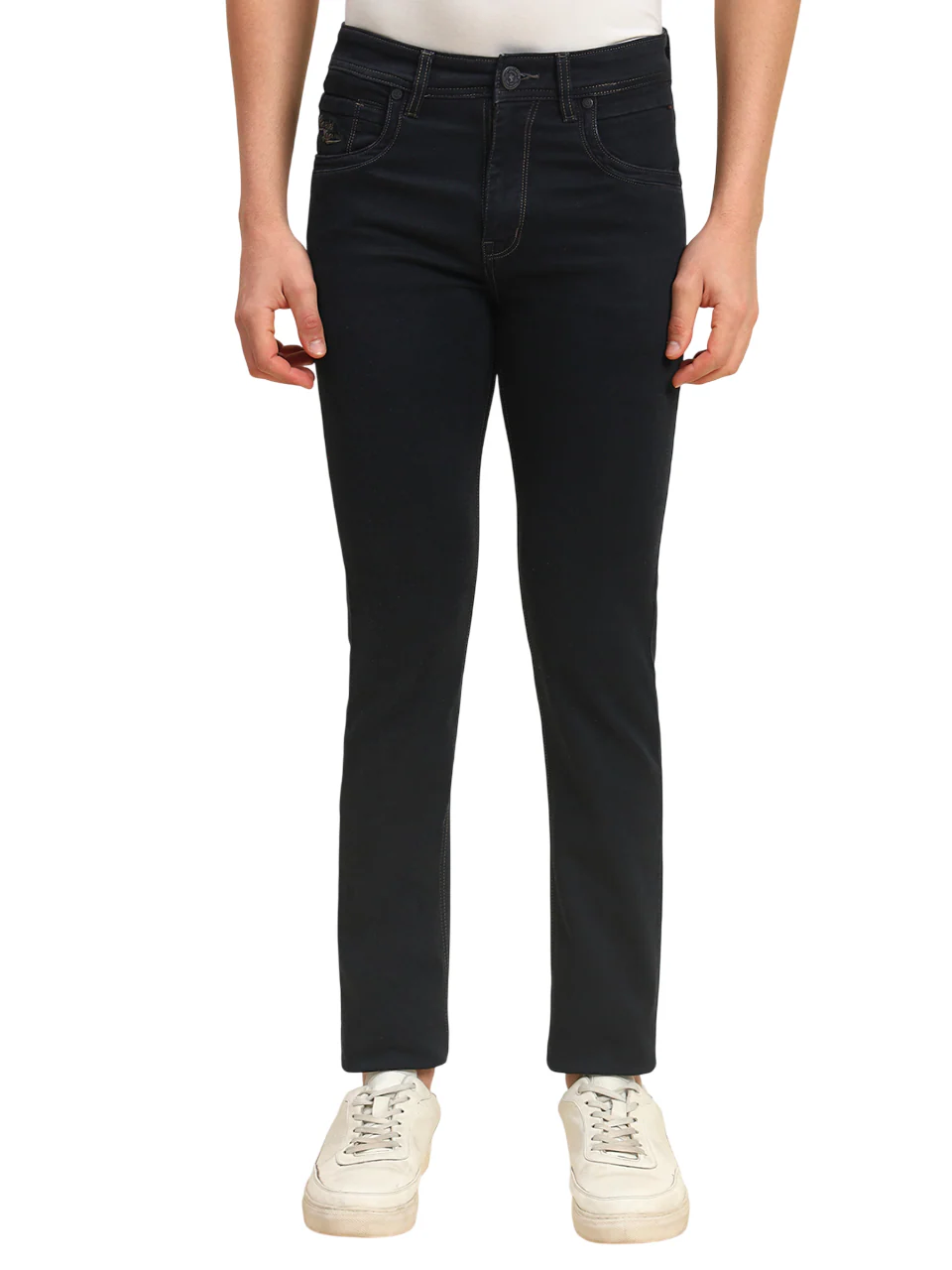 Denim Jeans for Men | Breathable & Soft with Color Fastness Straight Fit Poly Cotton Fabric Solid Pattern Button Closure - Image 3