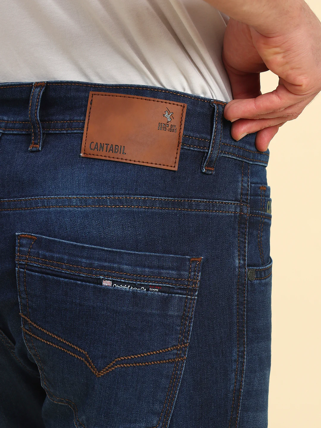 Denim Jeans for Men | Breathable & Soft with Color Fastness Straight Fit Poly Cotton Fabric Solid Pattern Button Closure - Image 8