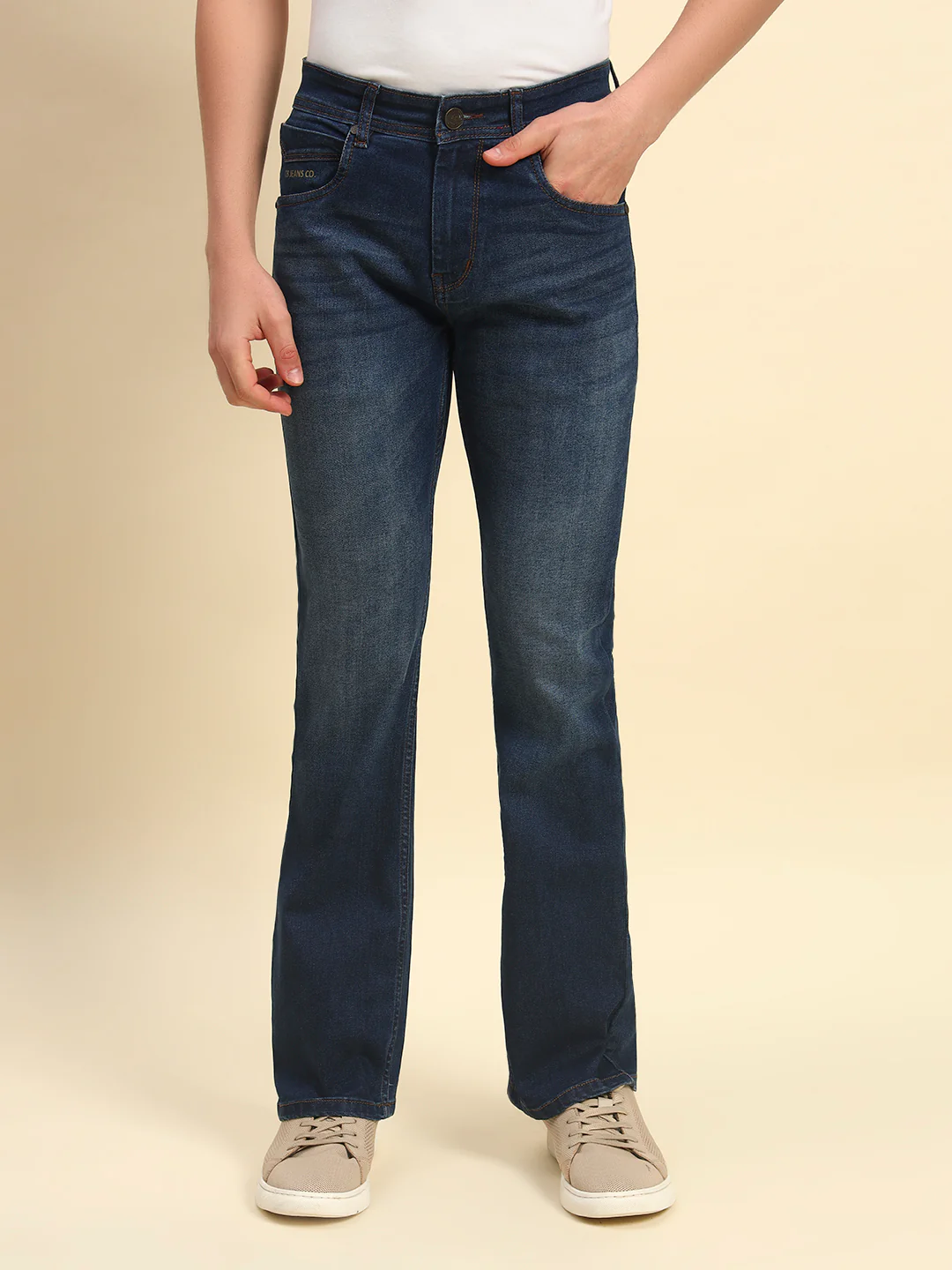 Denim Jeans for Men | Breathable & Soft with Color Fastness Straight Fit Poly Cotton Fabric Solid Pattern Button Closure - Image 2