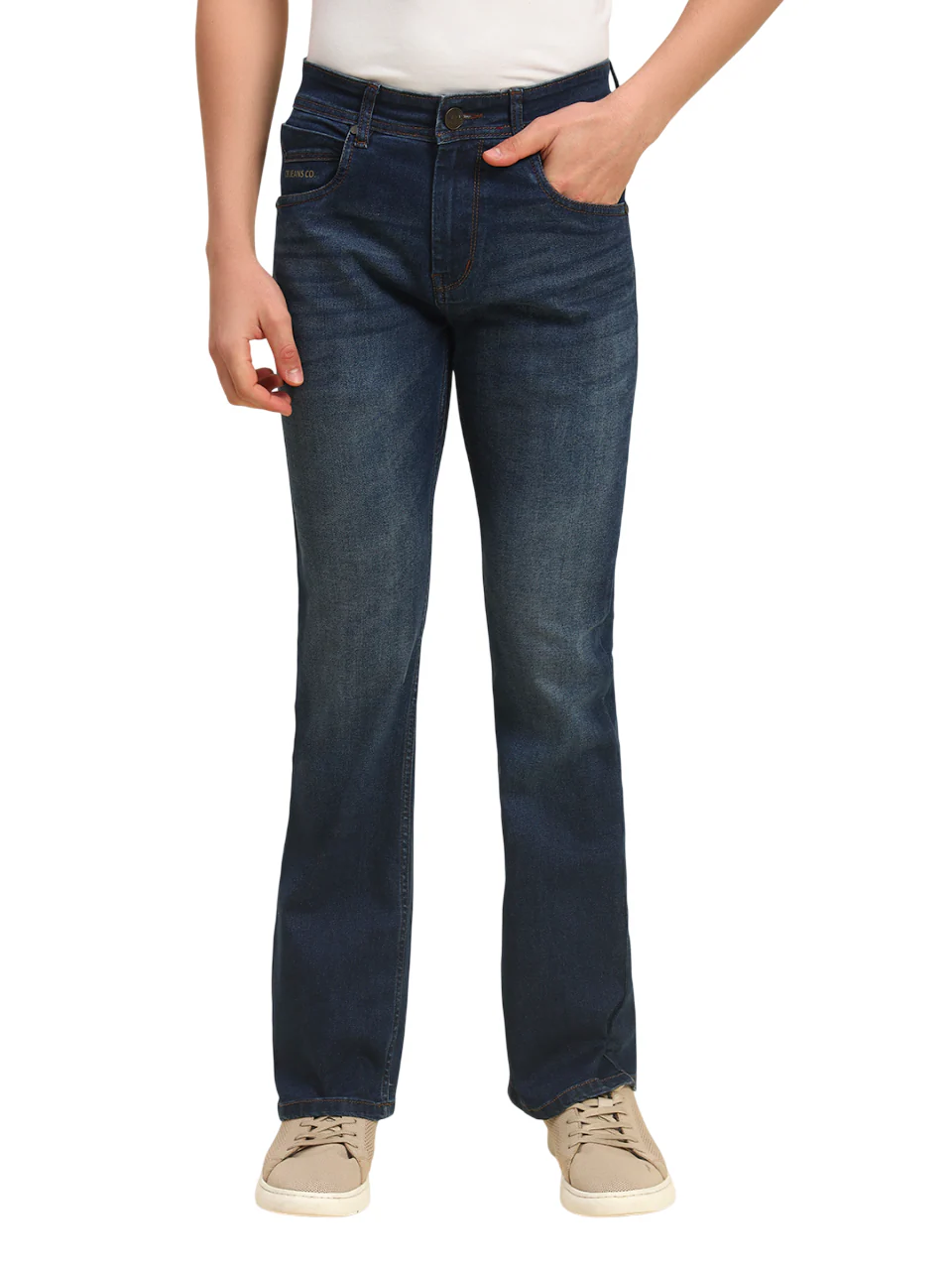 Denim Jeans for Men | Breathable & Soft with Color Fastness Straight Fit Poly Cotton Fabric Solid Pattern Button Closure - Image 3