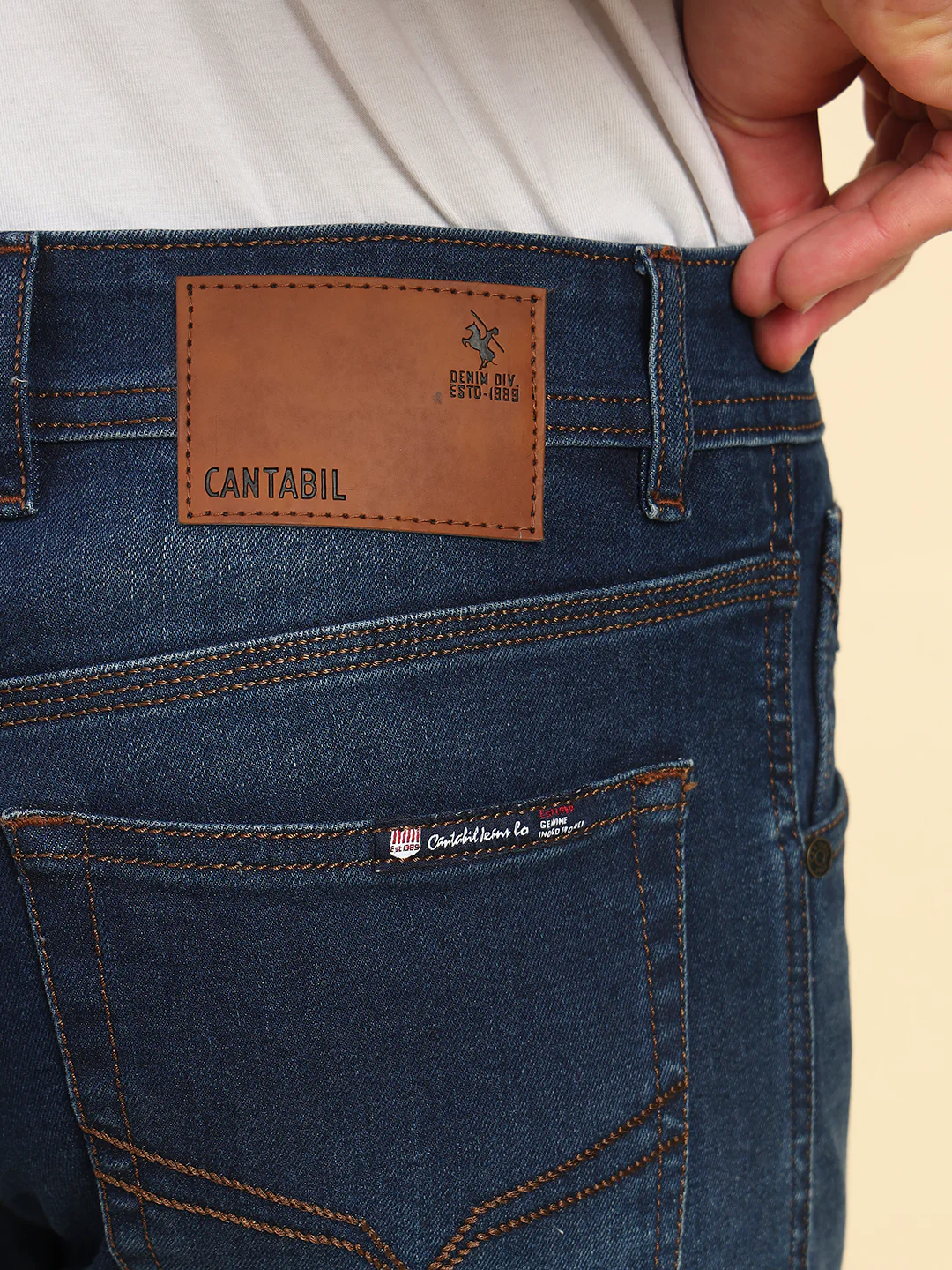 Denim Jeans for Men | Breathable & Soft with Color Fastness Straight Fit Poly Cotton Fabric Solid Pattern Button Closure - Image 8