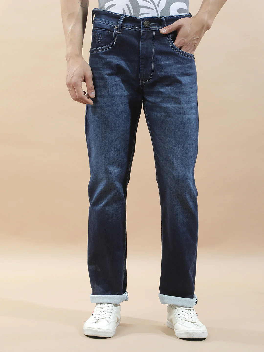 Denim Jeans for Men l Breathable & Soft with Color Fastness Straight Fit Polycotton Fabric Solid Pattern - Image 4