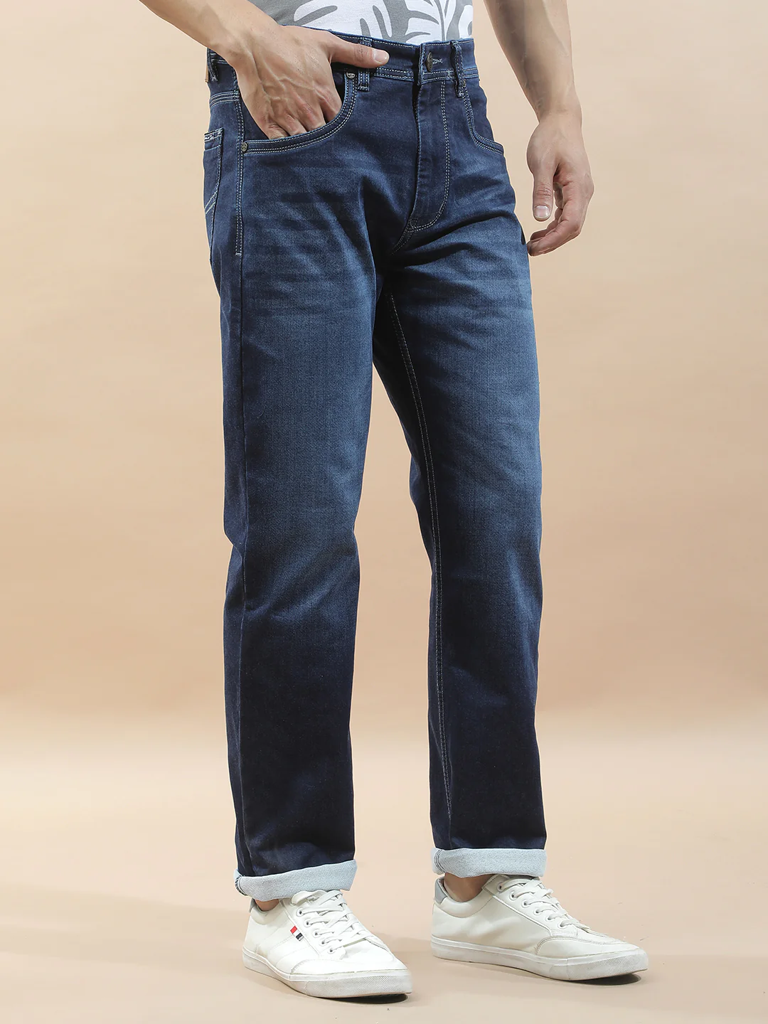 Denim Jeans for Men l Breathable & Soft with Color Fastness Straight Fit Polycotton Fabric Solid Pattern - Image 6