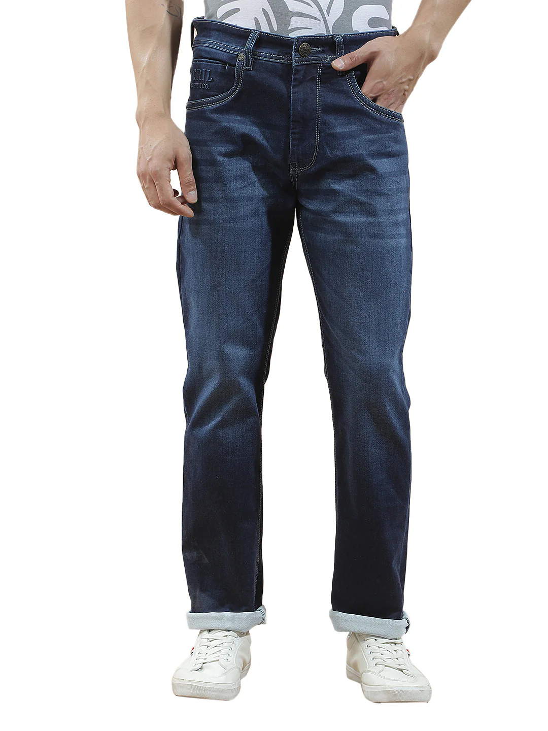 Denim Jeans for Men l Breathable & Soft with Color Fastness Straight Fit Polycotton Fabric Solid Pattern - Image 7