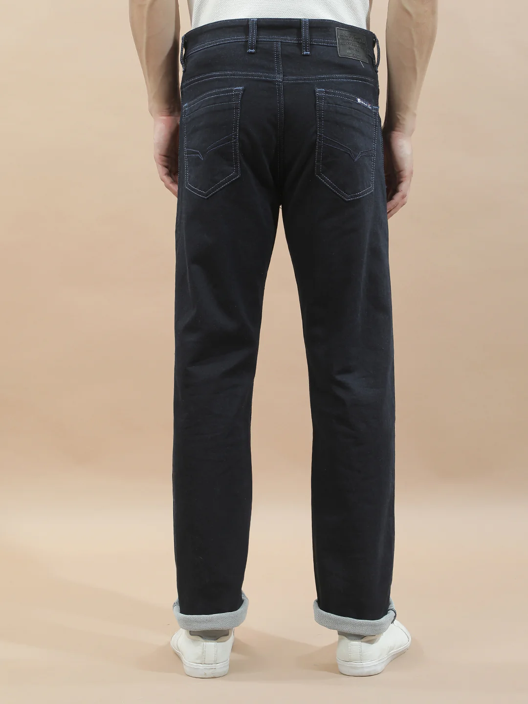 Denim Jeans for Men l Breathable & Soft with Color Fastness Straight Fit Polycotton Fabric Solid Pattern - Image 3