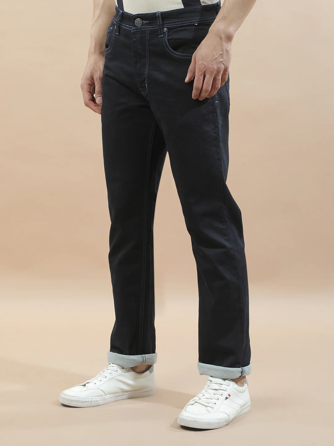 Denim Jeans for Men l Breathable & Soft with Color Fastness Straight Fit Polycotton Fabric Solid Pattern - Image 5