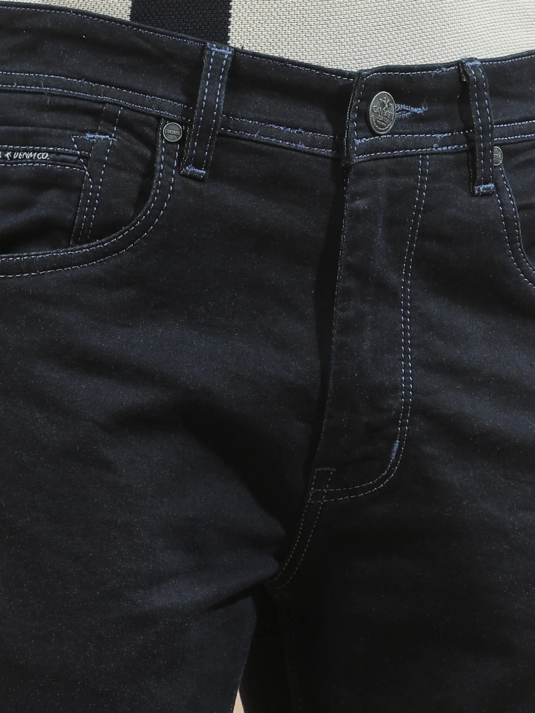 Denim Jeans for Men l Breathable & Soft with Color Fastness Straight Fit Polycotton Fabric Solid Pattern - Image 8