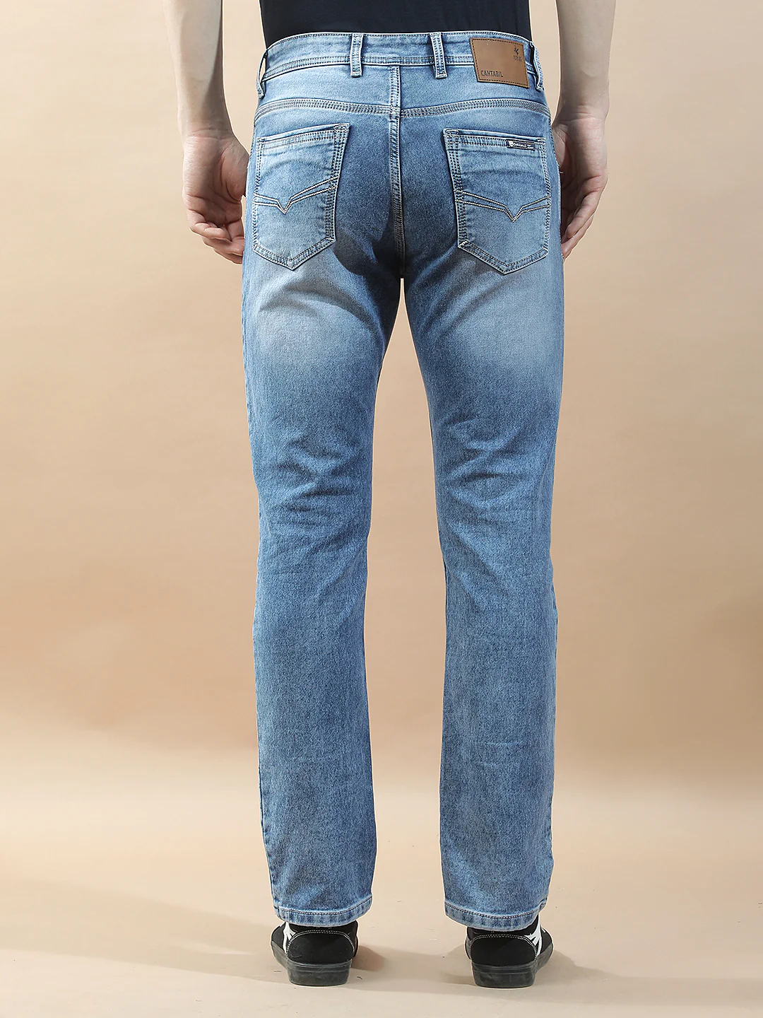 Denim Jeans for Men l Breathable & Soft with Color Fastness Straight Fit Polycotton Fabric Solid Pattern - Image 3