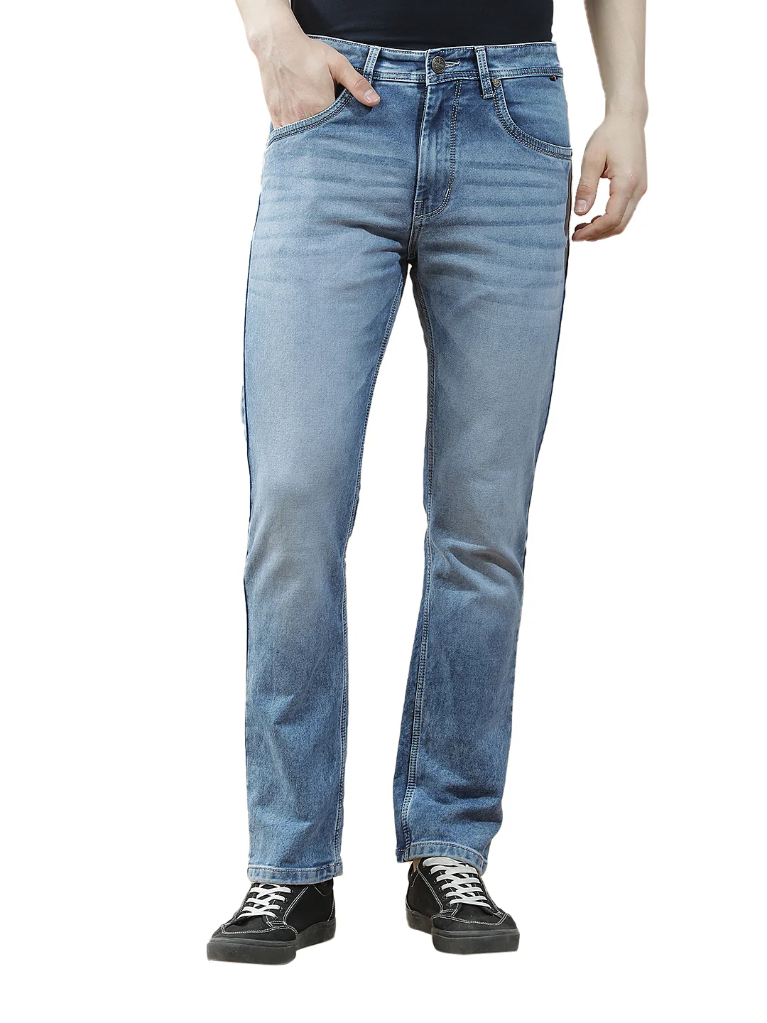Denim Jeans for Men l Breathable & Soft with Color Fastness Straight Fit Polycotton Fabric Solid Pattern - Image 8