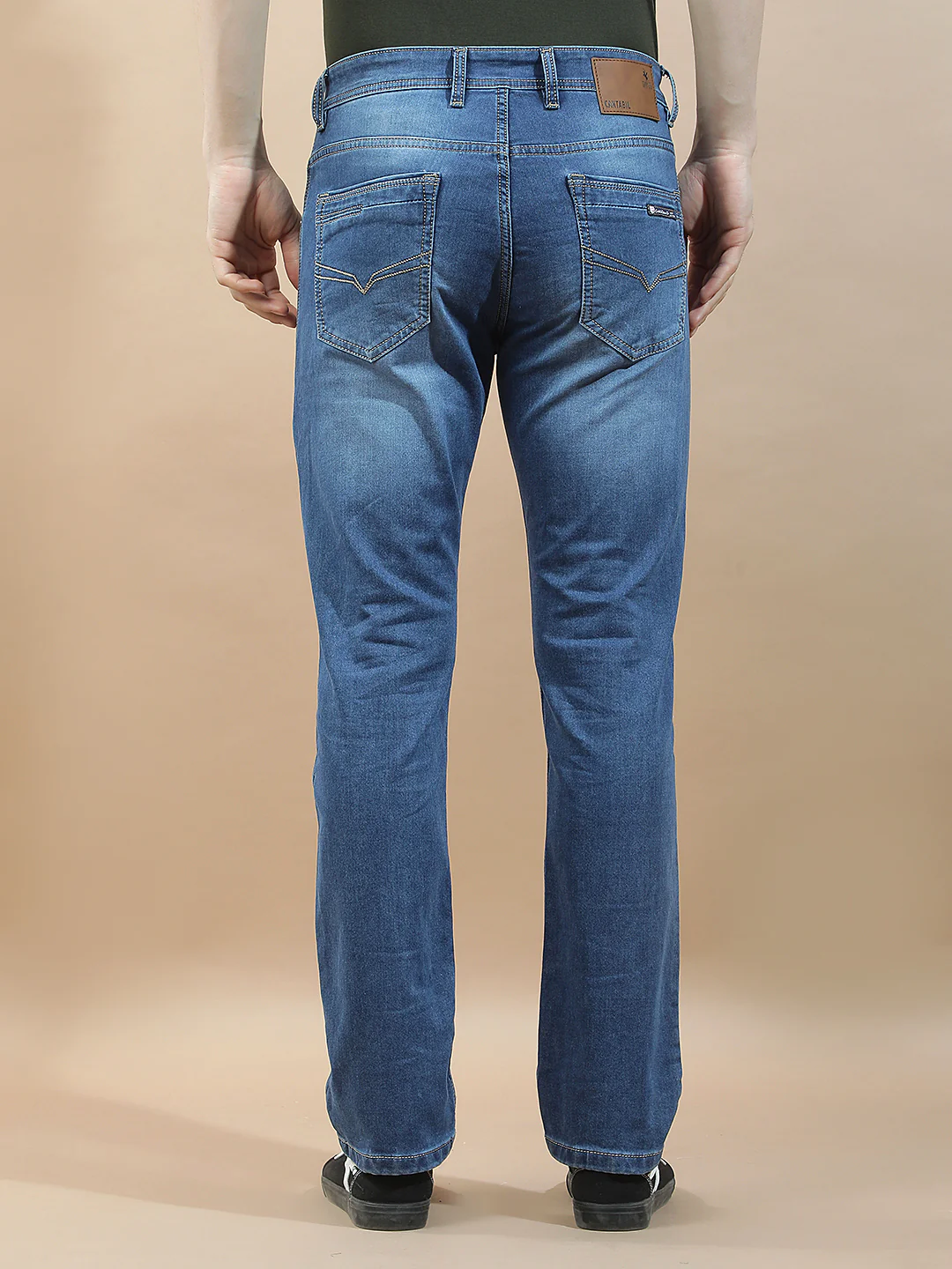 Denim Jeans for Men l Breathable & Soft with Color Fastness Straight Fit Polycotton Fabric Solid Pattern - Image 3
