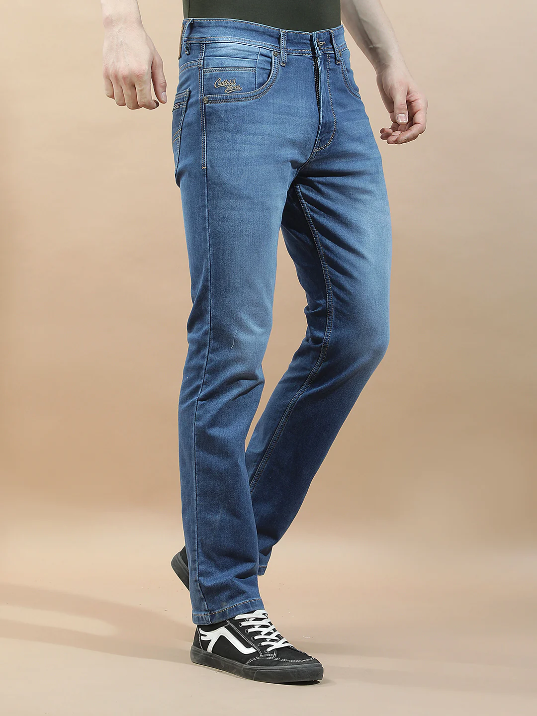Denim Jeans for Men l Breathable & Soft with Color Fastness Straight Fit Polycotton Fabric Solid Pattern - Image 6