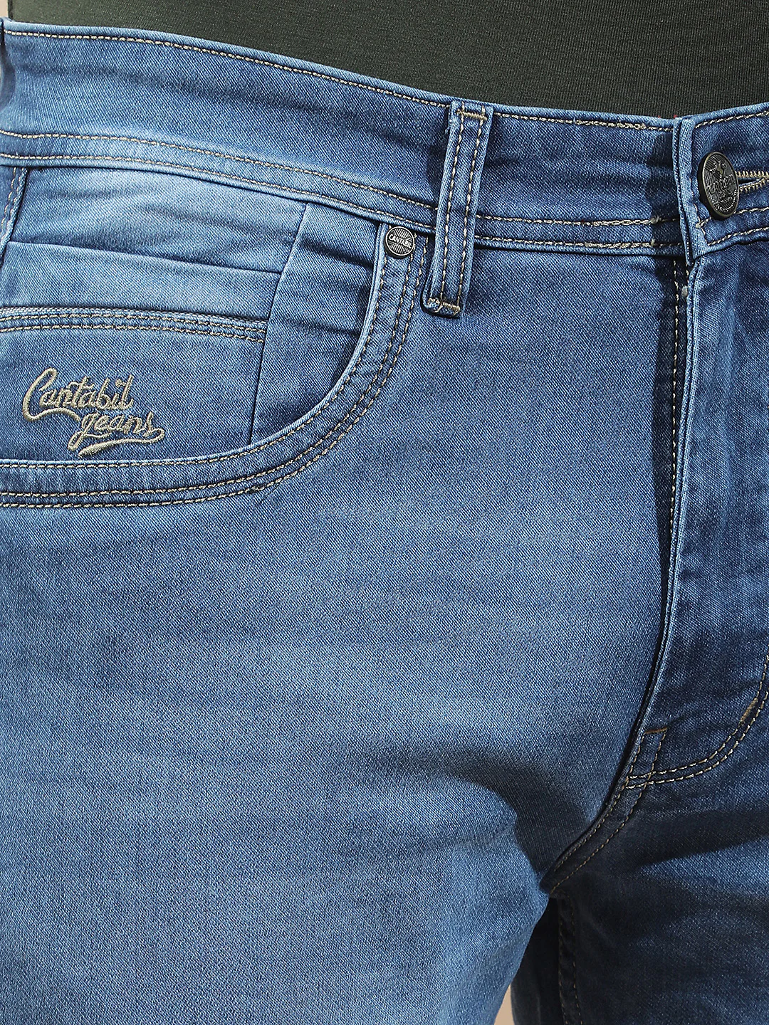 Denim Jeans for Men l Breathable & Soft with Color Fastness Straight Fit Polycotton Fabric Solid Pattern - Image 8