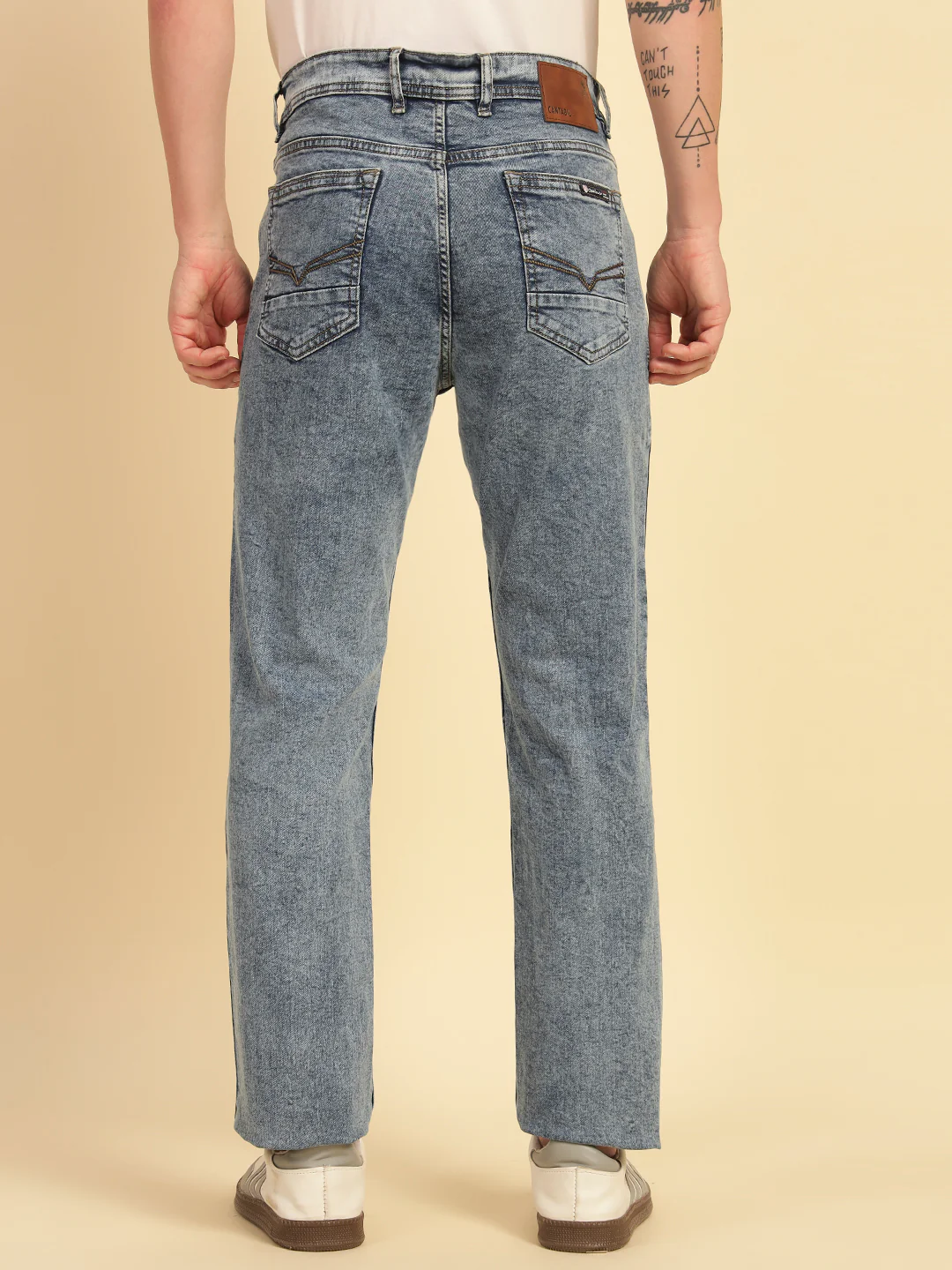 Denim Jeans for Men | Breathable & Soft with Color Fastness Ultra Narrow Fit Cotton Blend Fabric Solid Pattern Button Closure - Image 7