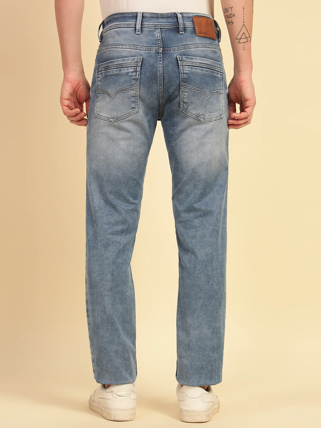 Denim Jeans for Men | Breathable & Soft with Color Fastness Ultra Narrow Fit Cotton Blend Fabric Solid Pattern Button Closure - Image 7