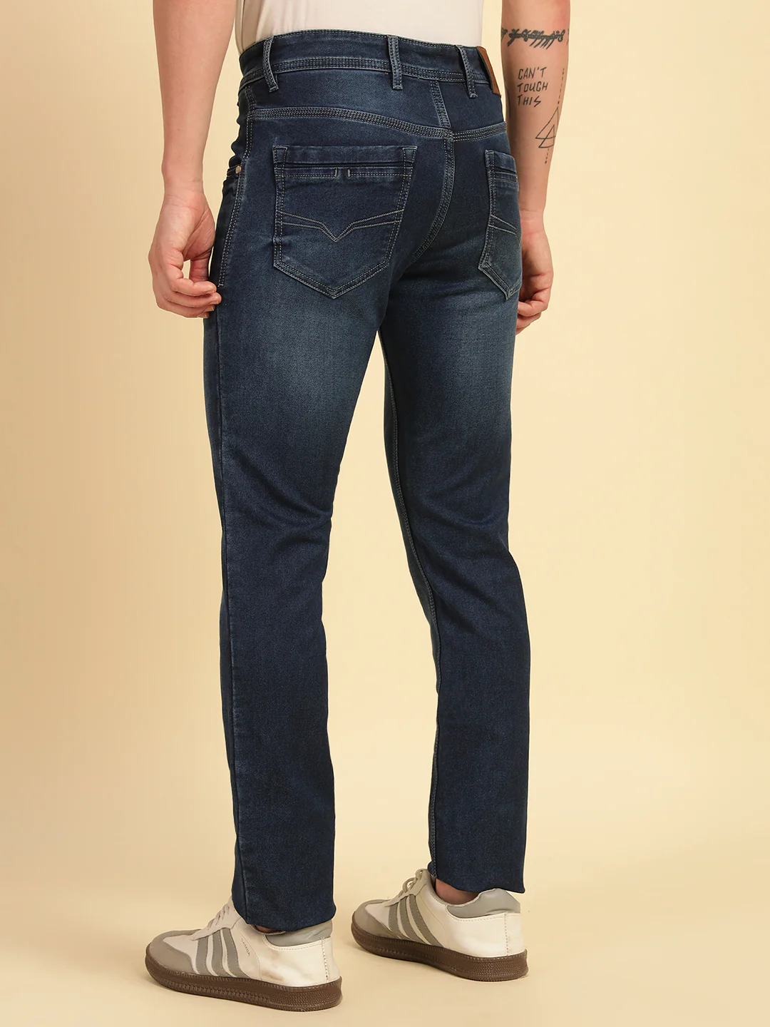 Denim Jeans for Men | Breathable & Soft with Color Fastness Ultra Narrow Fit Cotton Blend Fabric Solid Pattern Button Closure - Image 7