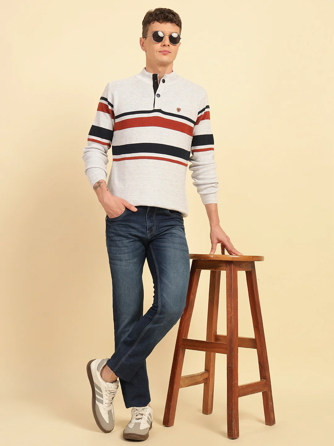 Denim Jeans for Men | Breathable & Soft with Color Fastness Ultra Narrow Fit Cotton Blend Fabric Solid Pattern Button Closure - Image 8