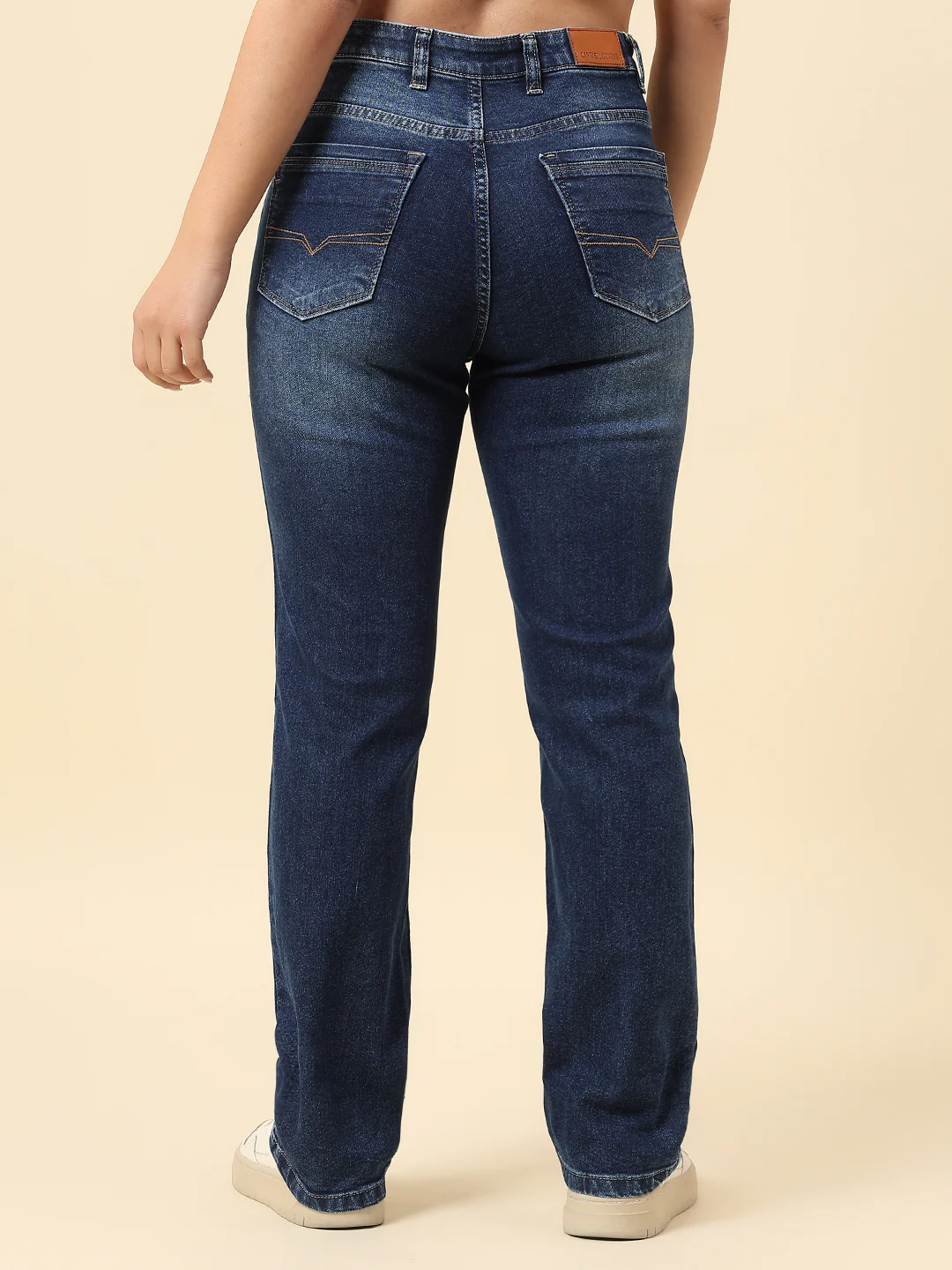 Denim Jeans for Women | Breathable & Soft with Color Fastness Straight Fit Cotton Blend Fabric Solid Pattern Button Closure - Image 5