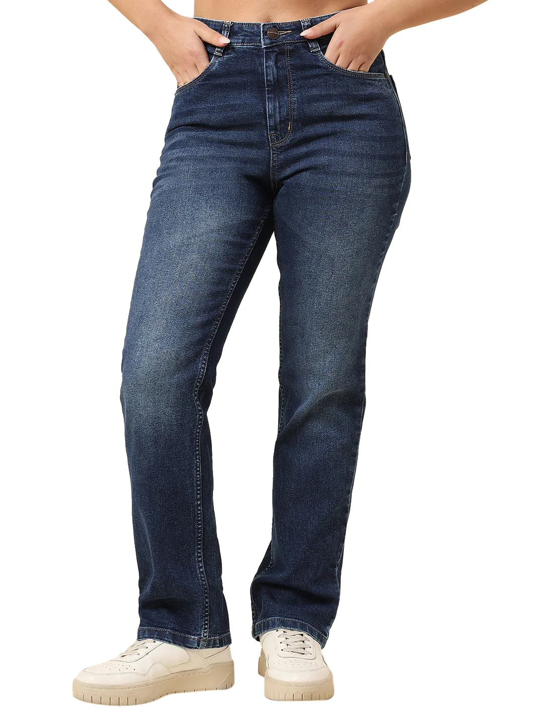 Denim Jeans for Women | Breathable & Soft with Color Fastness Straight Fit Cotton Blend Fabric Solid Pattern Button Closure - Image 8
