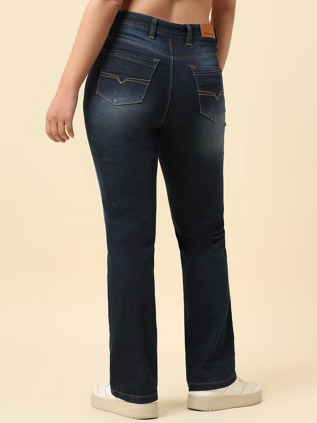 Denim Jeans for Women | Breathable & Soft with Color Fastness Straight Fit Cotton Blend Fabric Solid Pattern Button Closure - Image 6