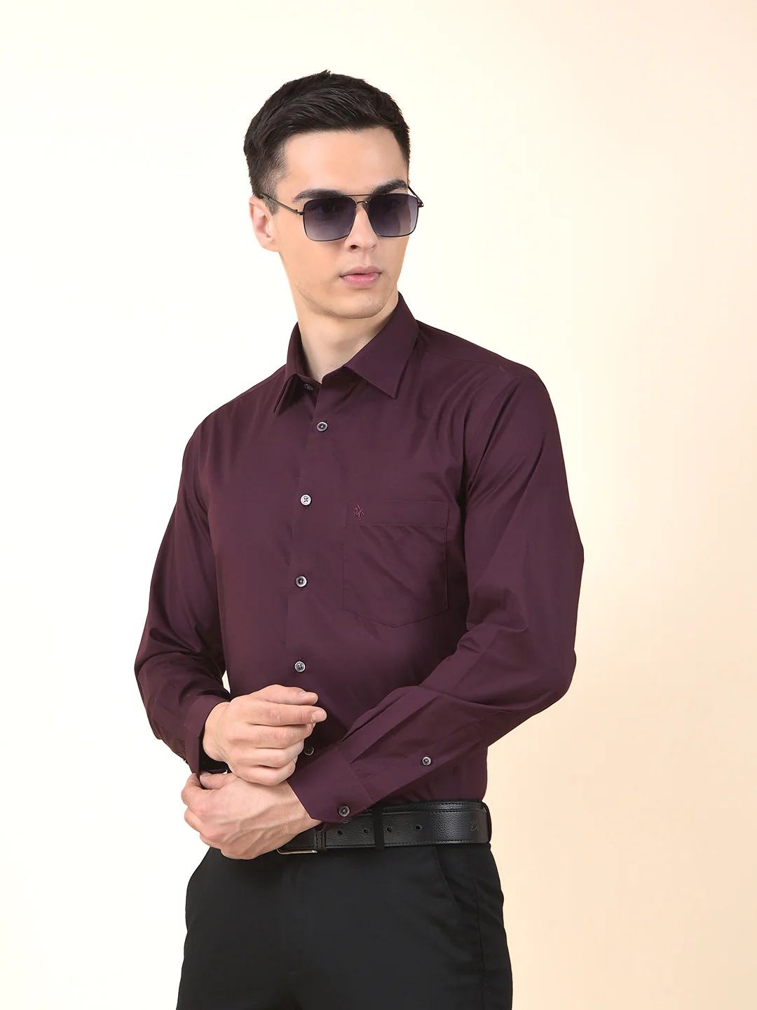 Formal Shirt for Men | Breathable & Soft with Color Fastness Regular Cotton Fabric Solid Pattern - Image 8