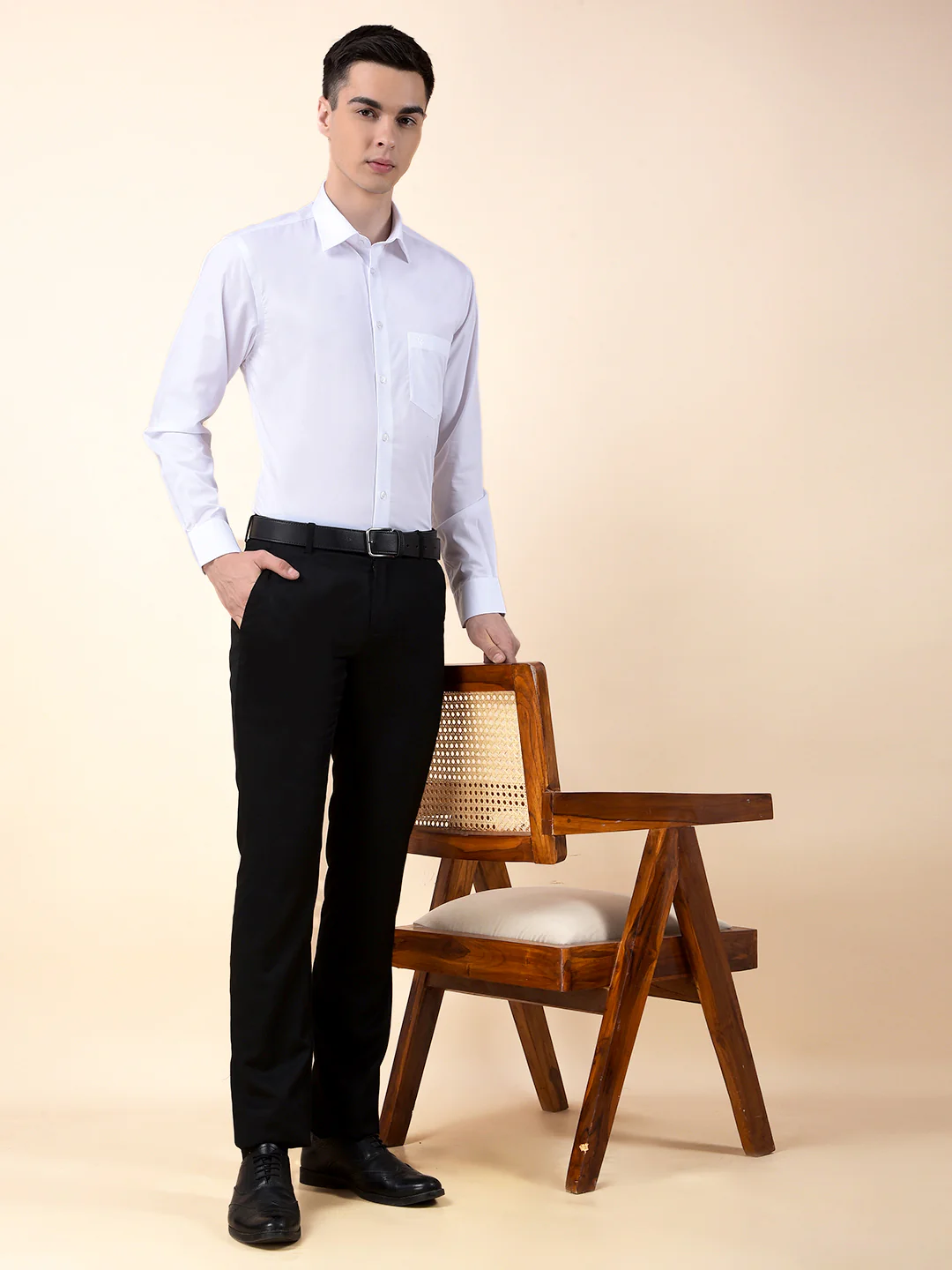 Formal Shirt for Men | Breathable & Soft with Color Fastness Regular Cotton Fabric Solid Pattern - Image 8