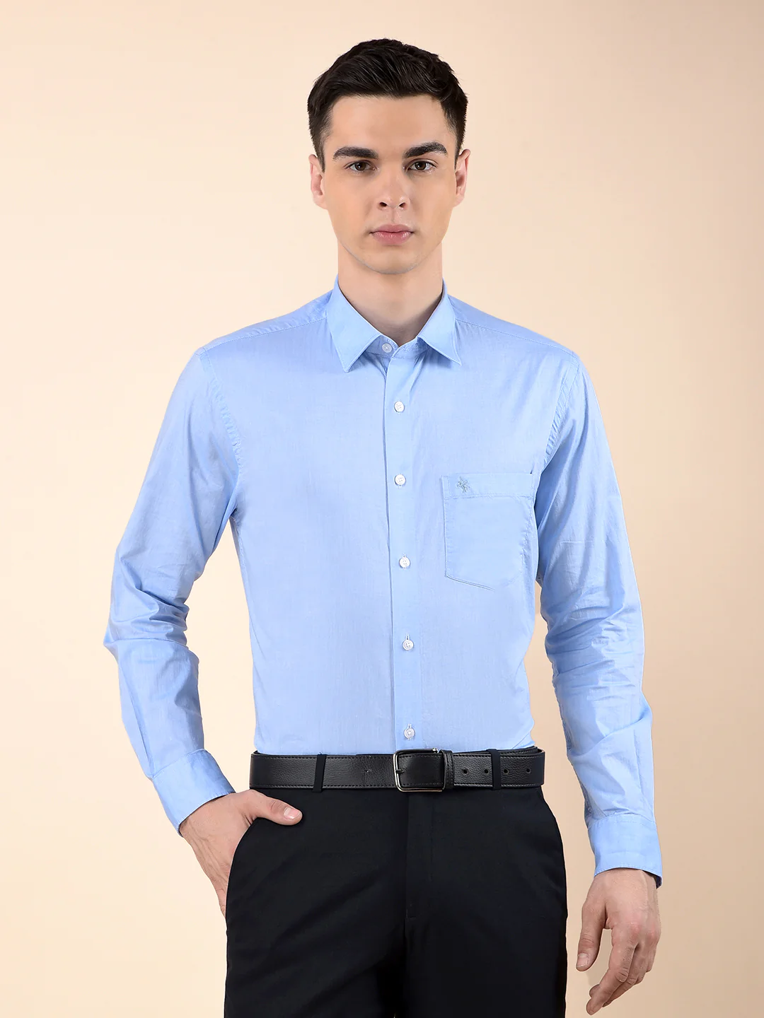 Formal Shirt for Men | Breathable & Soft with Color Fastness Regular Cotton Fabric Solid Pattern - Image 3