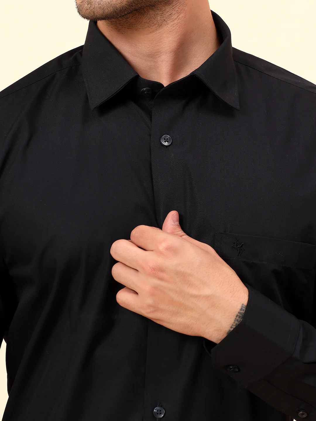 Formal Shirt for Men | Breathable & Soft with Color Fastness Regular Fit Cotton Blend Fabric Solid Pattern - Image 7