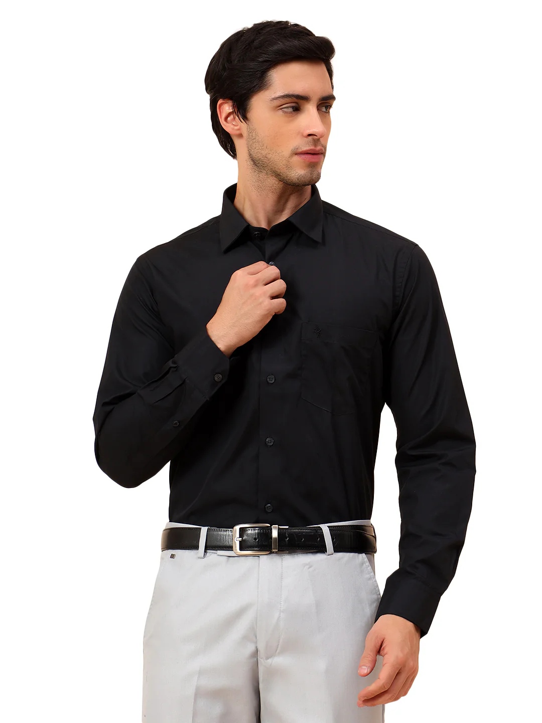 Formal Shirt for Men | Breathable & Soft with Color Fastness Regular Fit Cotton Blend Fabric Solid Pattern - Image 9