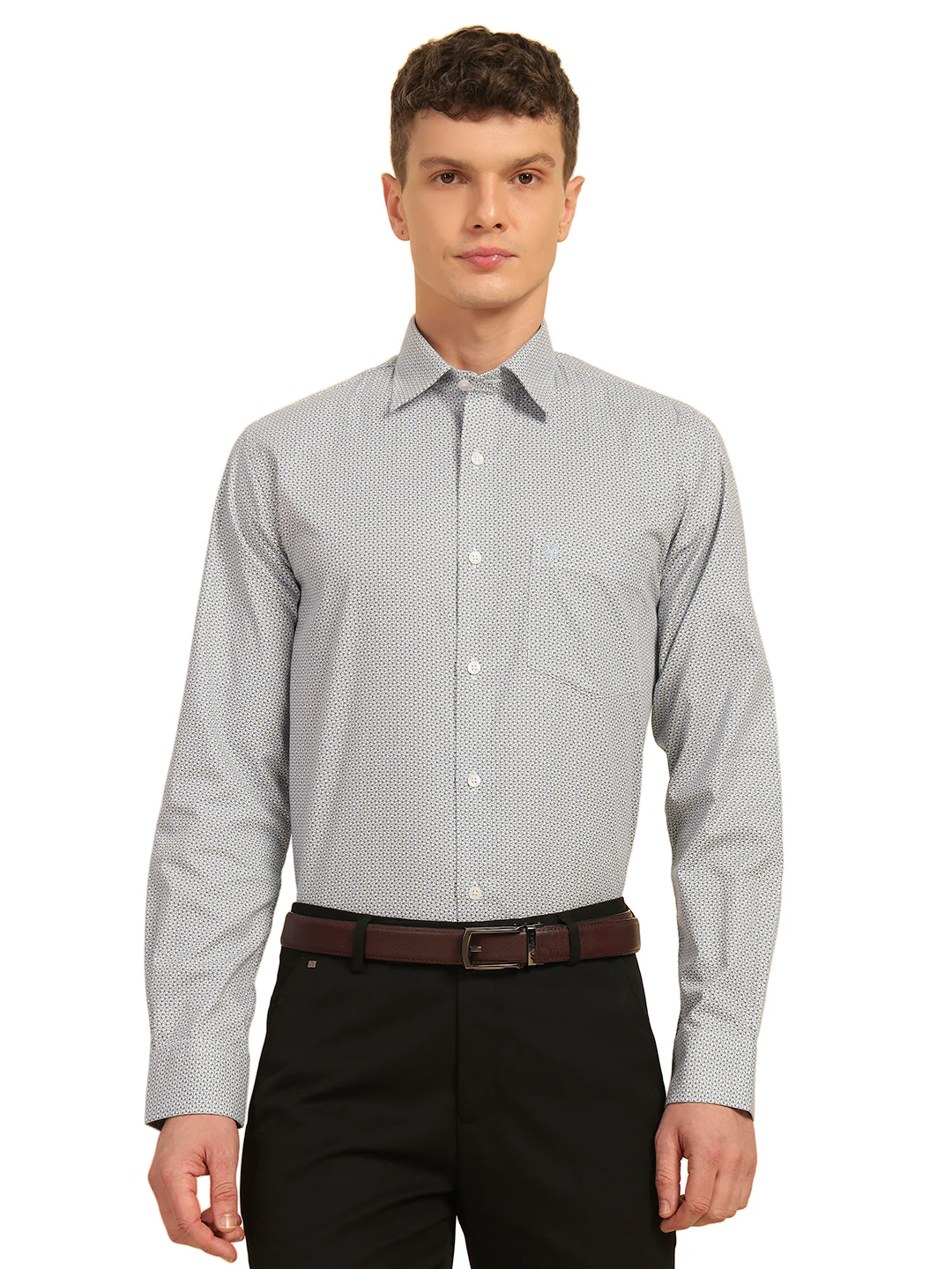 Formal Shirt for Men | Breathable & Soft with Color Fastness Regular Fit Cotton Fabric Printed Pattern - Image 2