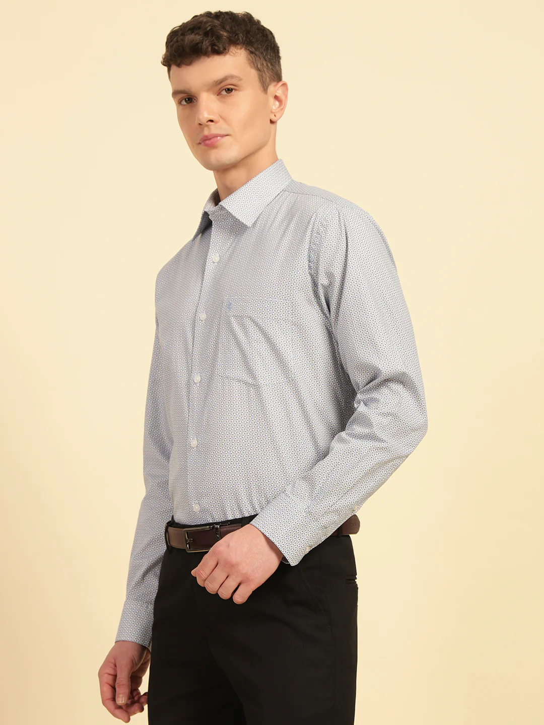 Formal Shirt for Men | Breathable & Soft with Color Fastness Regular Fit Cotton Fabric Printed Pattern - Image 5