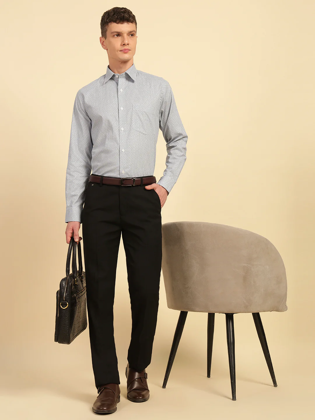Formal Shirt for Men | Breathable & Soft with Color Fastness Regular Fit Cotton Fabric Printed Pattern - Image 8