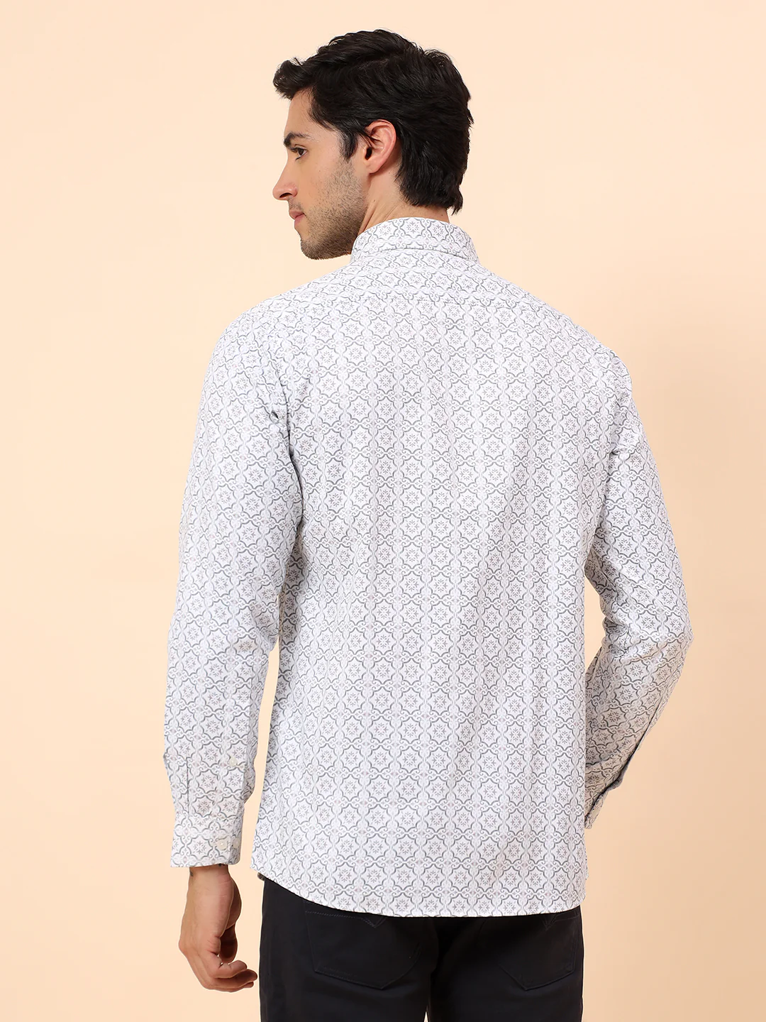 Formal Shirt for Men | Breathable & Soft with Color Fastness Regular Fit Cotton Fabric Printed Pattern - Image 6