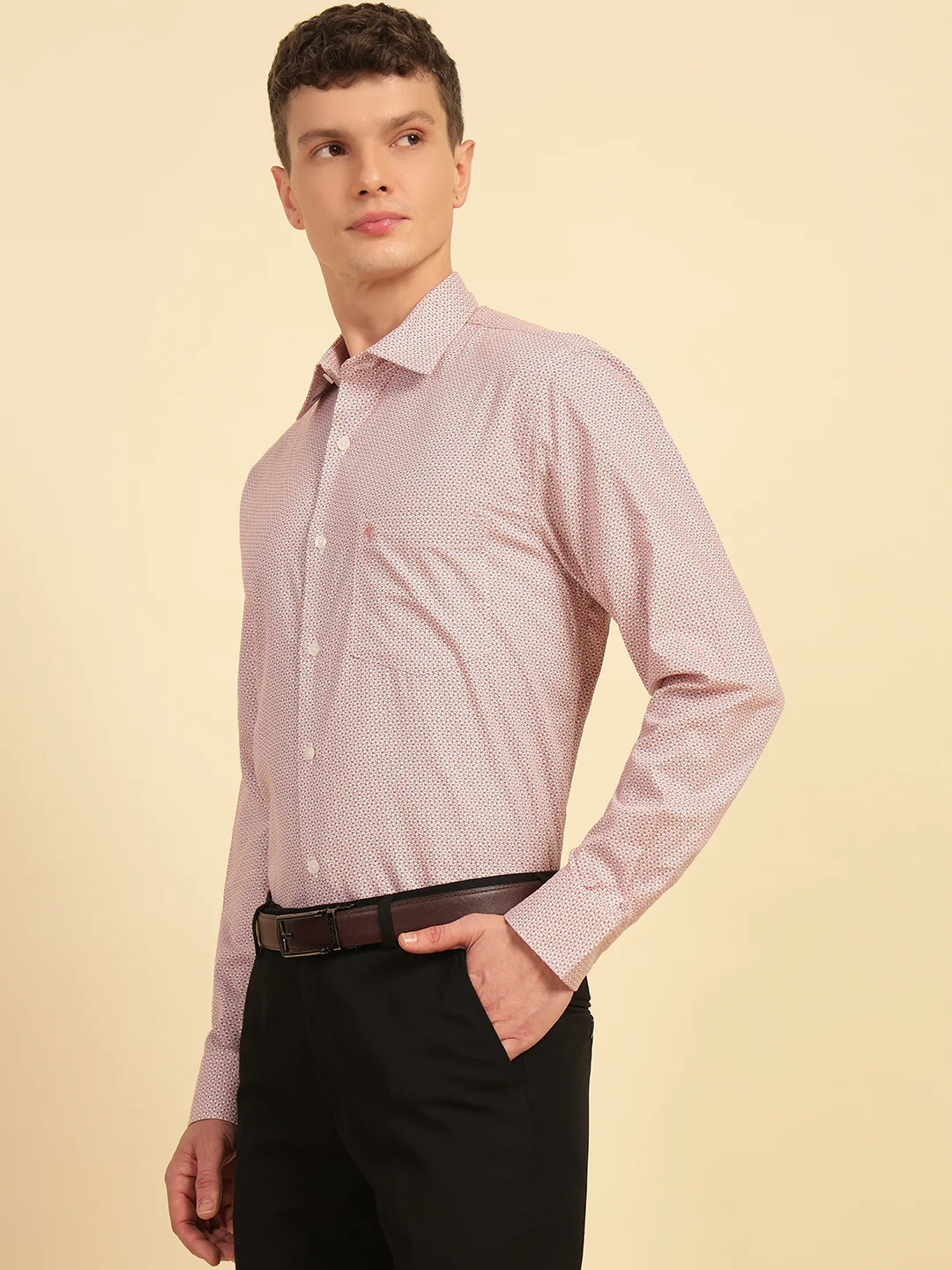 Formal Shirt for Men | Breathable & Soft with Color Fastness Regular Fit Cotton Fabric Printed Pattern - Image 4