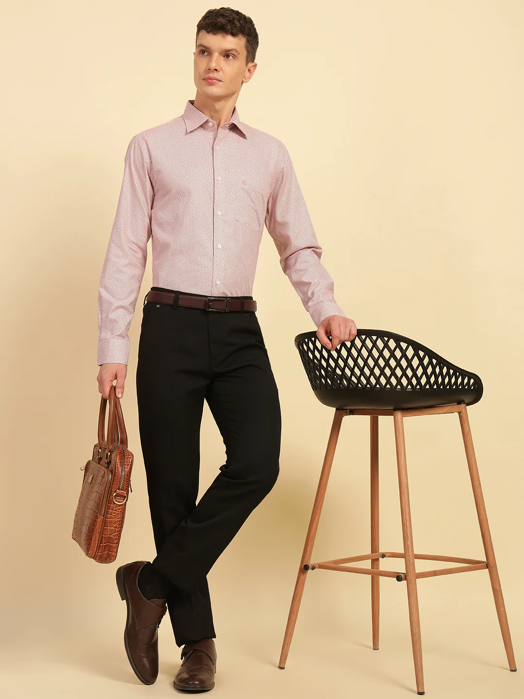 Formal Shirt for Men | Breathable & Soft with Color Fastness Regular Fit Cotton Fabric Printed Pattern - Image 8
