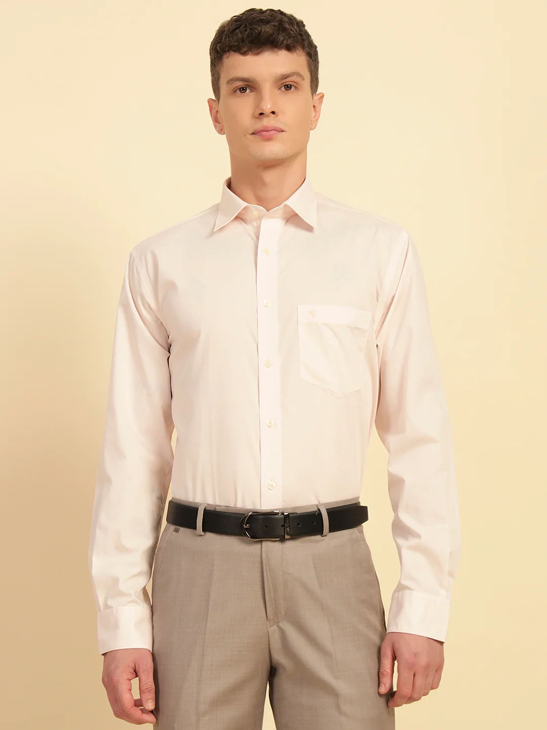 Formal Shirt for Men | Breathable & Soft with Color Fastness Regular Fit Cotton Fabric Solid Pattern - Image 3