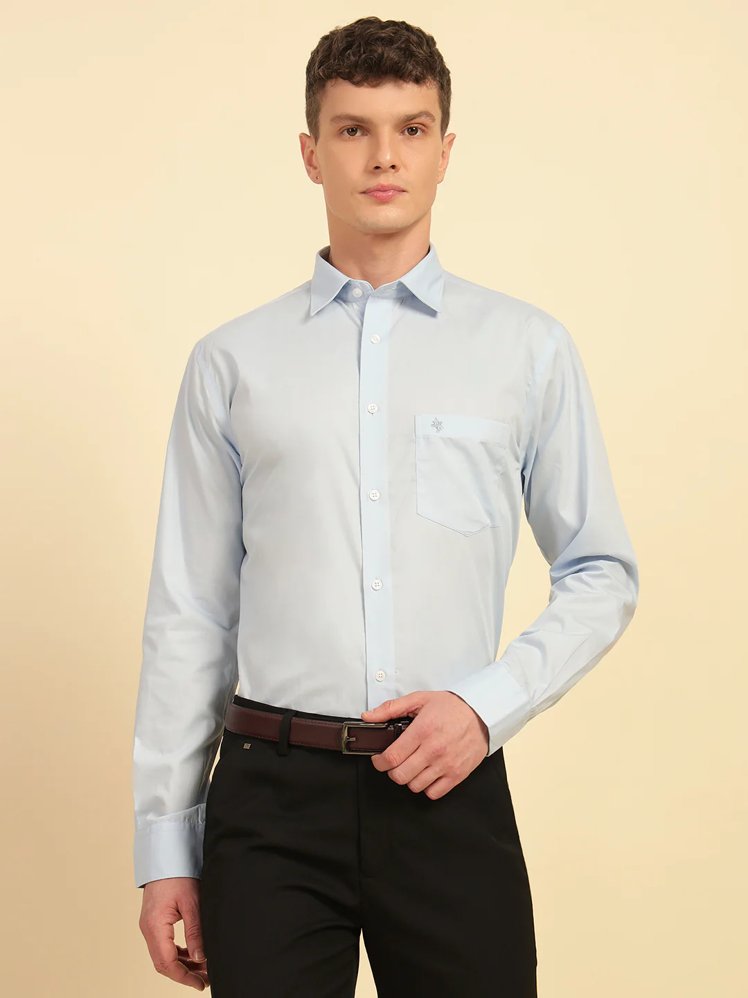 Formal Shirt for Men | Breathable & Soft with Color Fastness Regular Fit Cotton Fabric Solid Pattern - Image 3