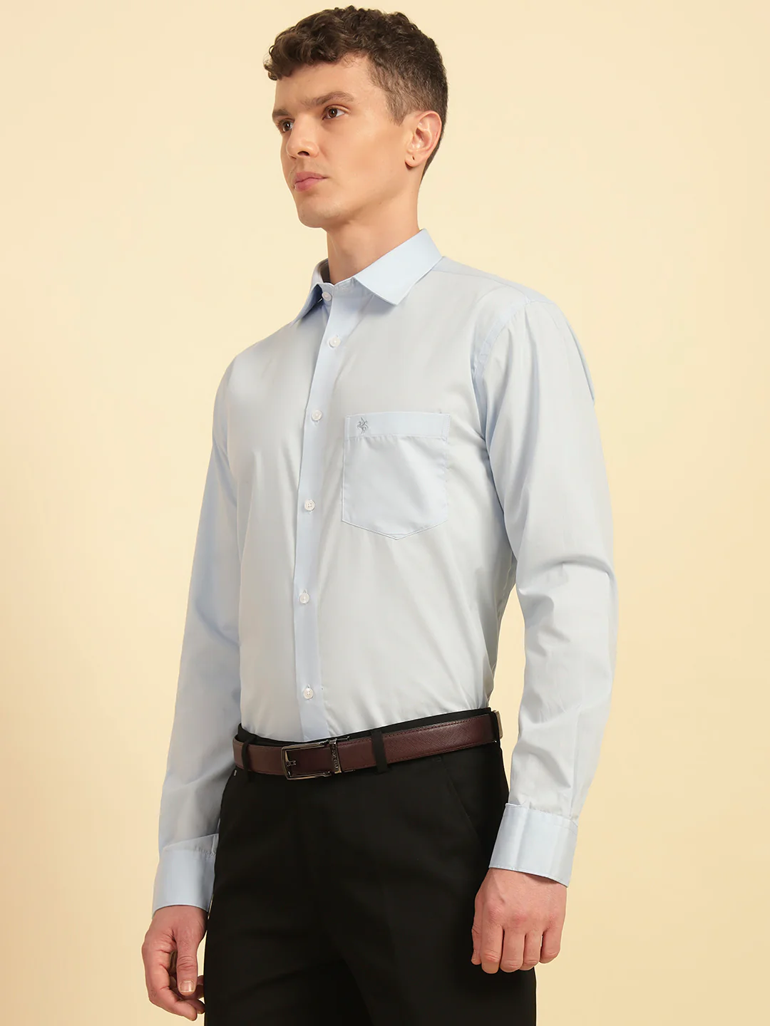 Formal Shirt for Men | Breathable & Soft with Color Fastness Regular Fit Cotton Fabric Solid Pattern - Image 4