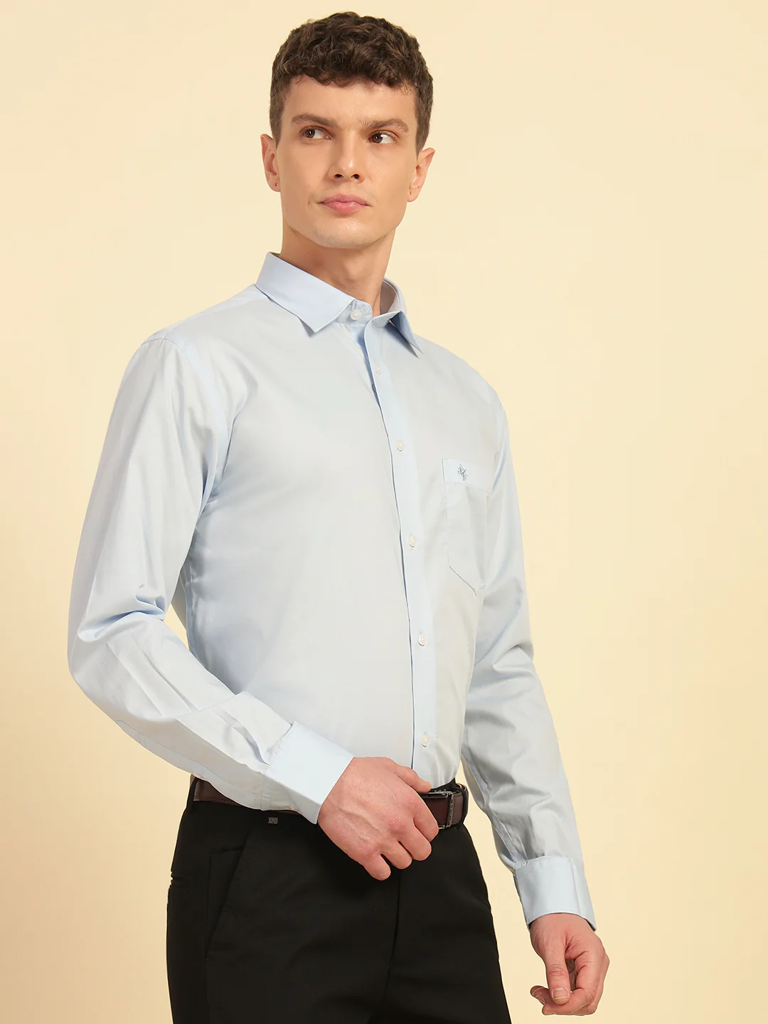 Formal Shirt for Men | Breathable & Soft with Color Fastness Regular Fit Cotton Fabric Solid Pattern - Image 5