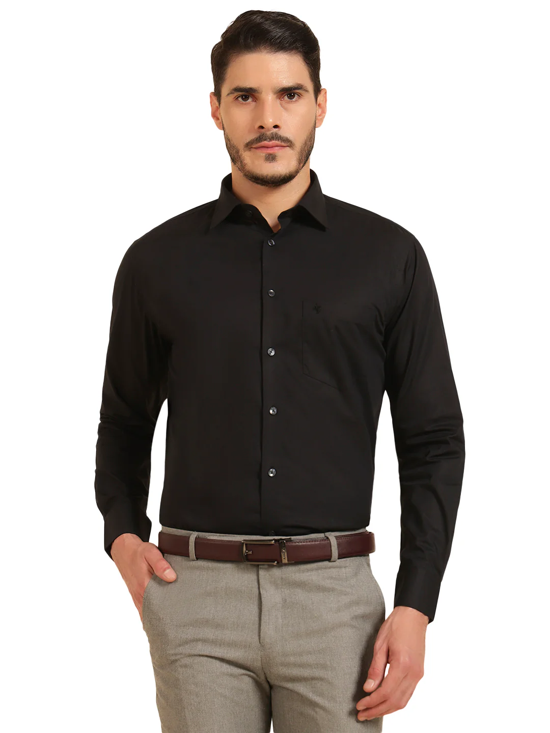 Formal Shirt for Men | Breathable & Soft with Color Fastness Regular Fit Cotton Fabric Solid Pattern - Image 2