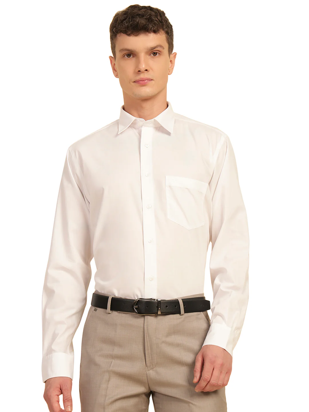 Formal Shirt for Men | Breathable & Soft with Color Fastness Regular Fit Cotton Fabric Solid Pattern - Image 2