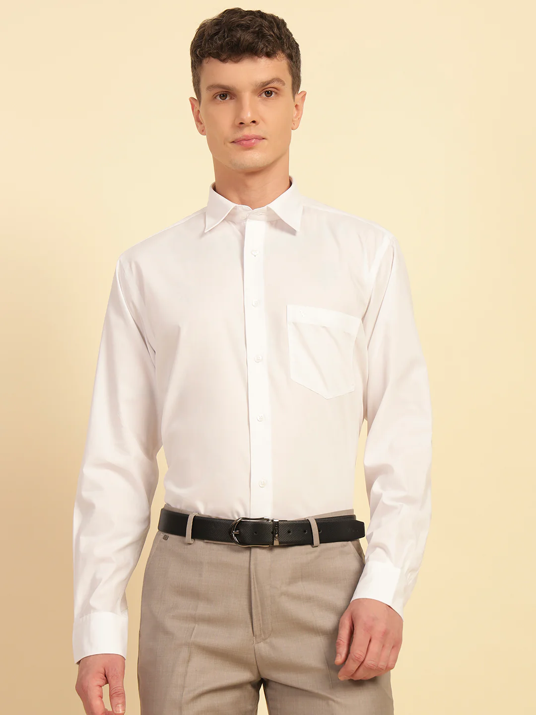 Formal Shirt for Men | Breathable & Soft with Color Fastness Regular Fit Cotton Fabric Solid Pattern - Image 3
