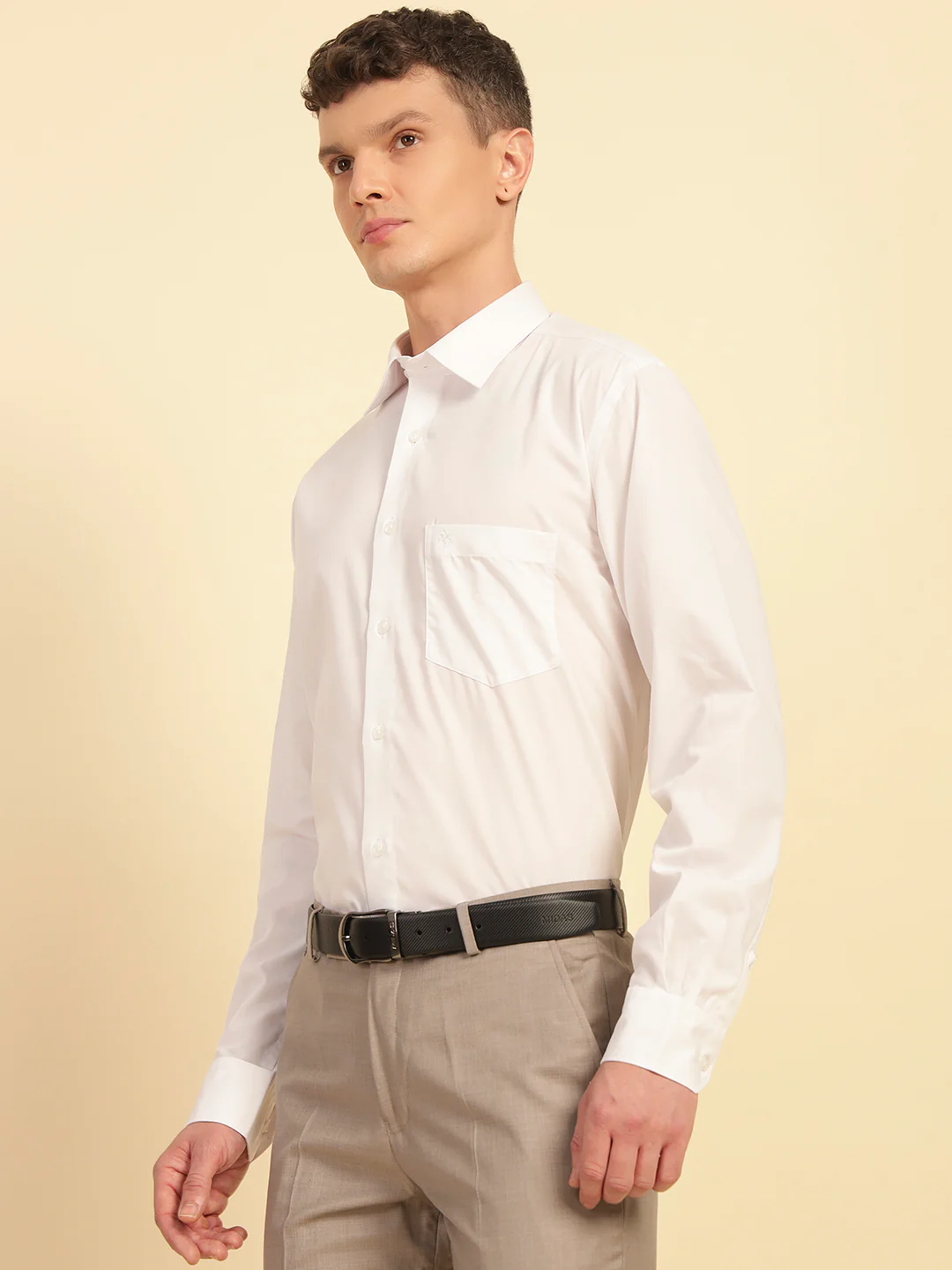 Formal Shirt for Men | Breathable & Soft with Color Fastness Regular Fit Cotton Fabric Solid Pattern - Image 4