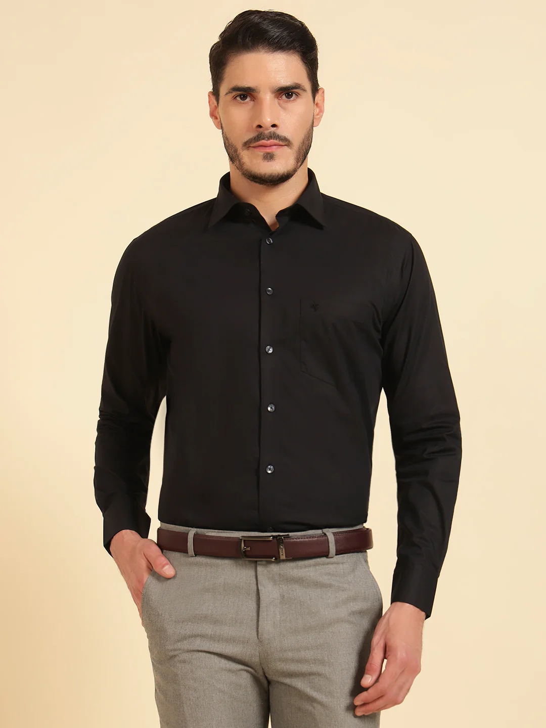 Formal Shirt for Men | Breathable & Soft with Color Fastness Regular Fit Cotton Fabric Solid Pattern - Image 3