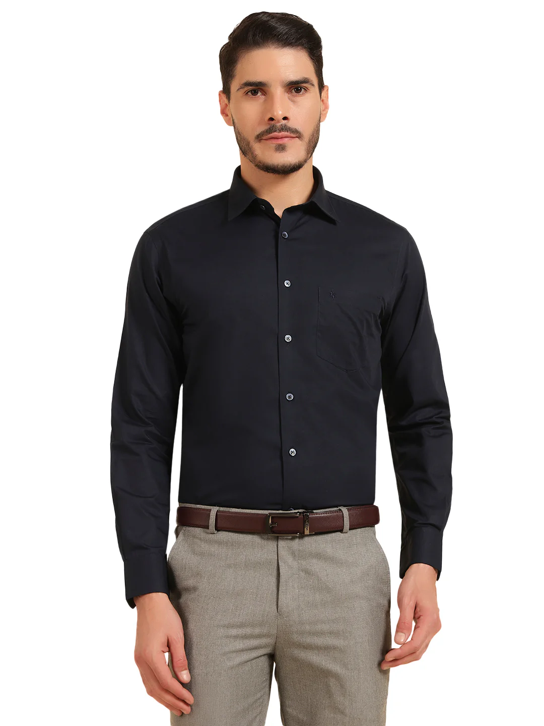 Formal Shirt for Men | Breathable & Soft with Color Fastness Regular Fit Cotton Fabric Solid Pattern - Image 2