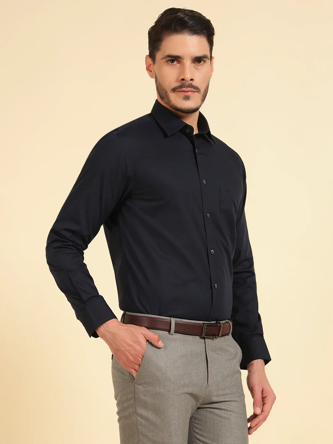 Formal Shirt for Men | Breathable & Soft with Color Fastness Regular Fit Cotton Fabric Solid Pattern - Image 5